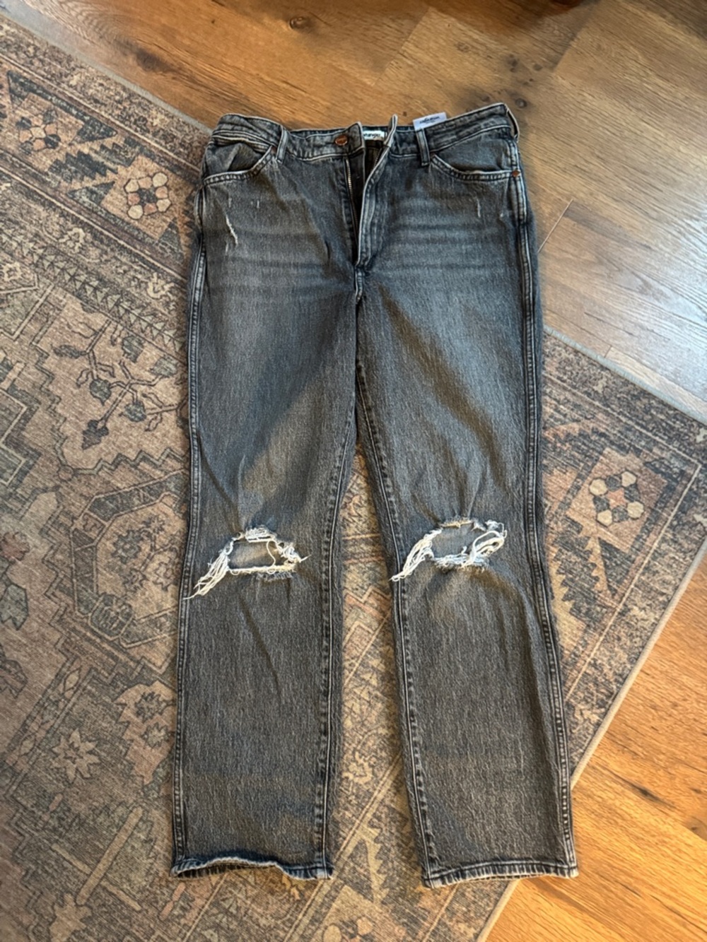 Wrangler Black/Gray Wildwest High Rise Straight Jean